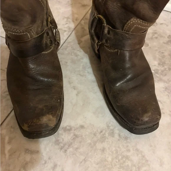 Frye Harness 15R Leather Boots in Chocolate - Picture 5 of 13